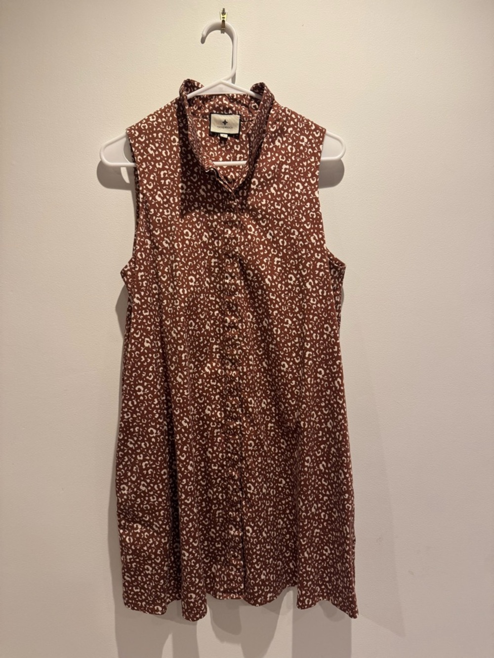 Tuckernuck Cheetah Floral Sleeveless Charlie Dress Size L